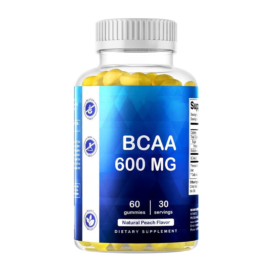 BCAA 600 mg Gummies dietetice Recuperare musculară naturală și sprijin energetic pentru stiluri de viață active