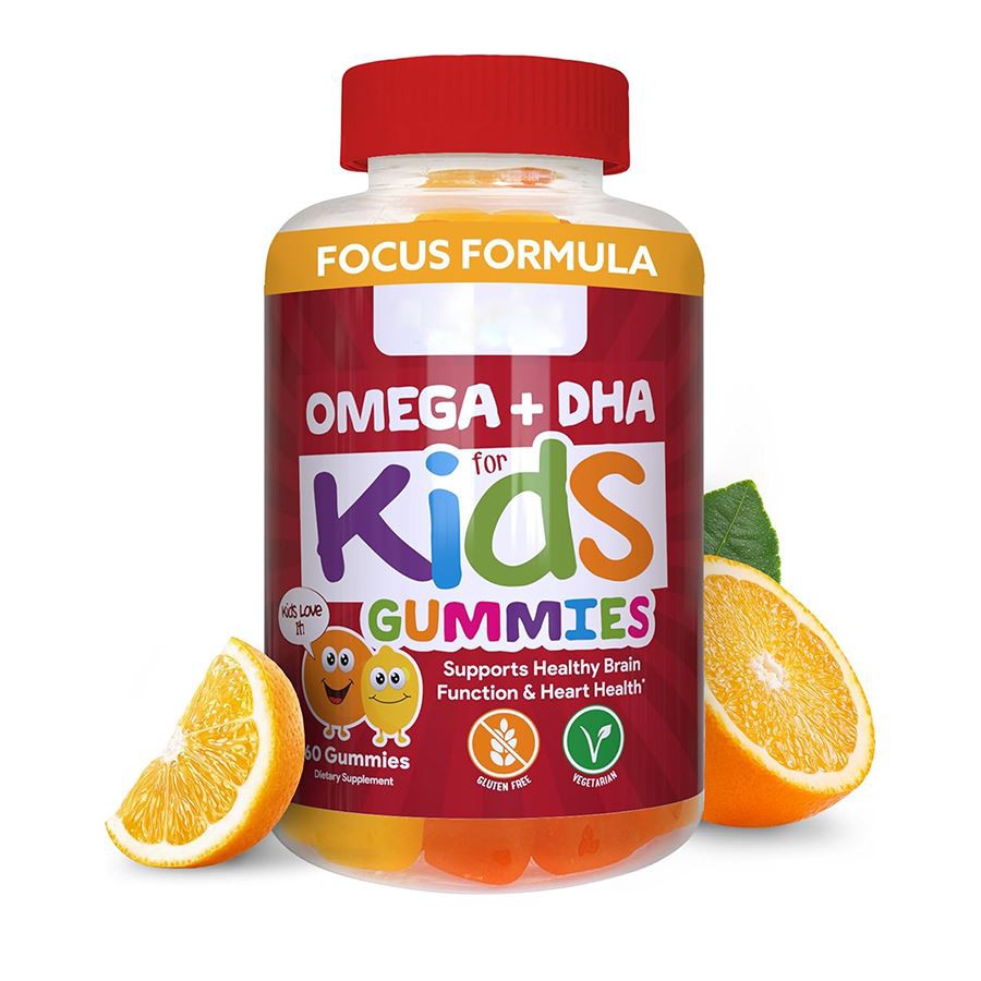 Focus Formula Omega DHA pentru copii Gummies Suportul naturii pentru creșterea inimilor minților