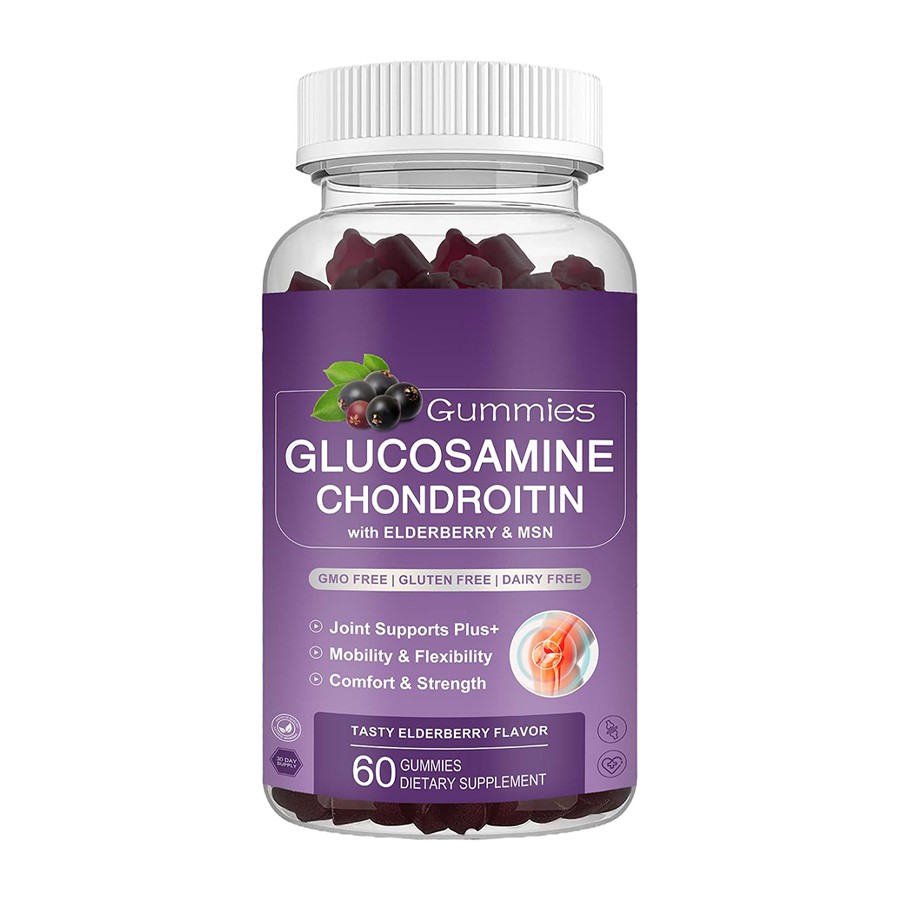 Glucosamine Chondroitin Gummies cu Elderberry MSM Advanced Common Support pentru stiluri de viață active