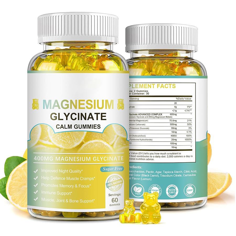 Magnezium glicinat calm gmumies suportul calmant al naturii pentru somn, vitalitate de relaxare