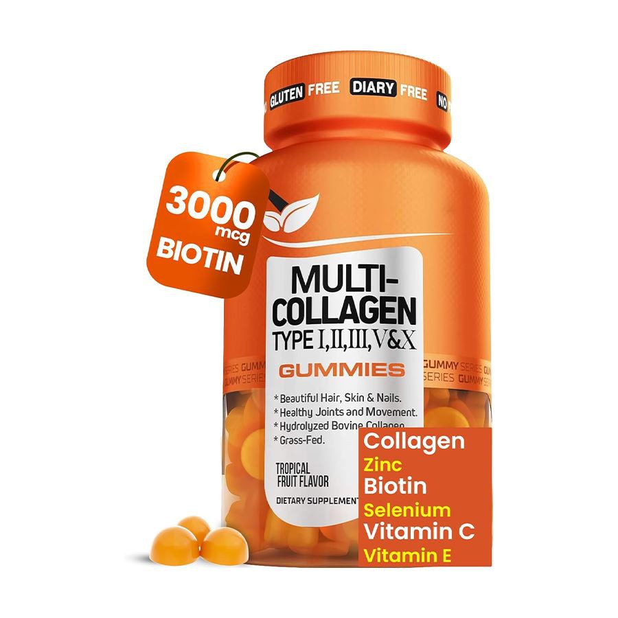 Multi-collagen de tip I, II, III, V, X Gummies Suport comun de frumusețe dovedit clinic